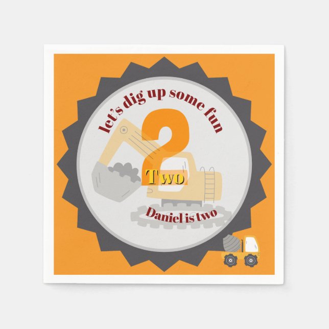 Construction Dump Truck Serviette (Vorderseite)