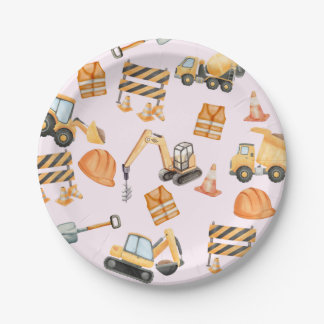 Construction Plates Pappteller