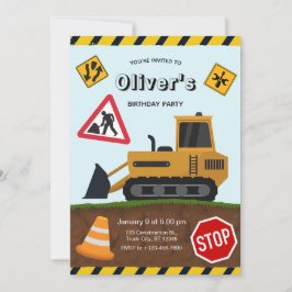 Construction Site Birthday Party Einladung