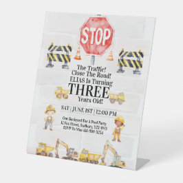 Construction Themed Children's Birthday Invitation Sockelschild