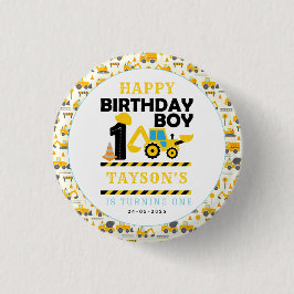 Construction Truck 1st Birthday | Kids Party Button