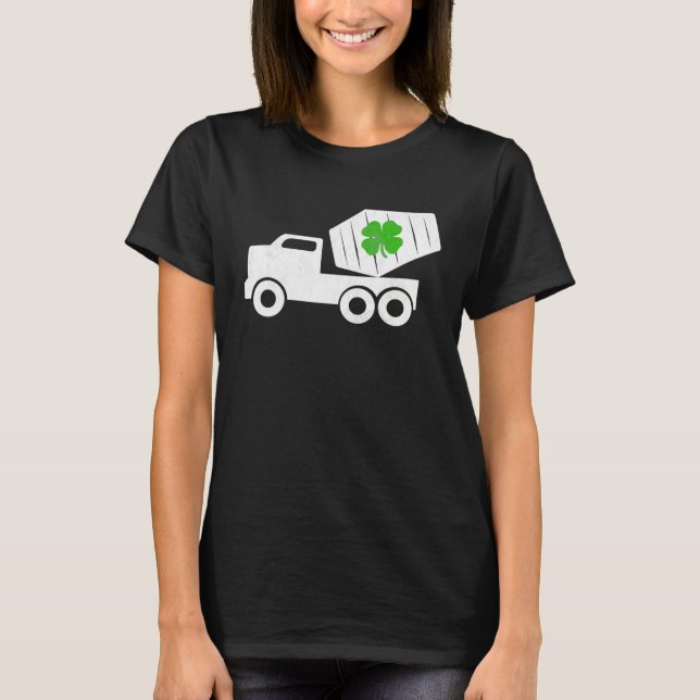 Construction Truck St Patrick s Day Shamrock Kids T-Shirt (Vorderseite)