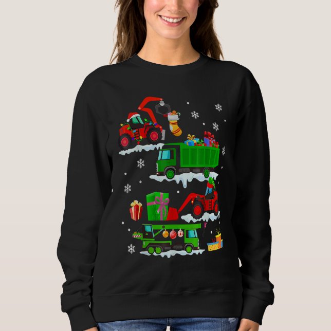 Construction Vehicle Christmas Red Trucks Winter B Sweatshirt (Vorderseite)