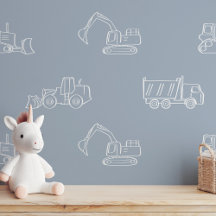 Construction Vehicles Builder Boy Truck Dusty Blue