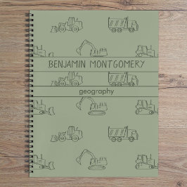 Construction Vehicles Truck School Boys Name Sage Notizbuch