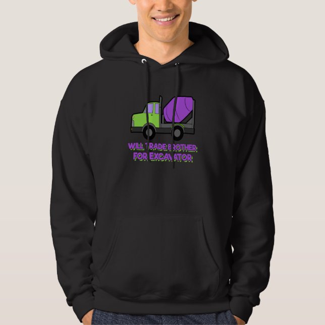 Construction Vehicles Will Trade Brother For Excav Hoodie (Vorderseite)