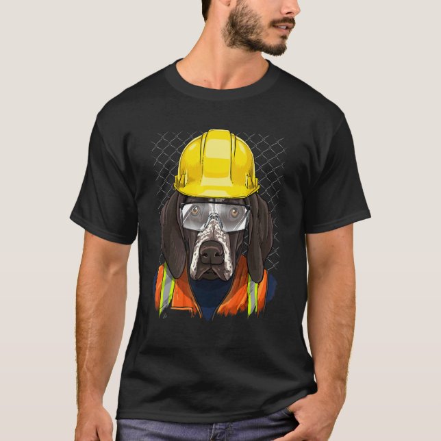 Construction Worker German Shorthaired Pointer Lab T-Shirt (Vorderseite)