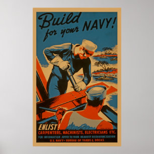 Construisez pour votre marine Posters vintage WPA 