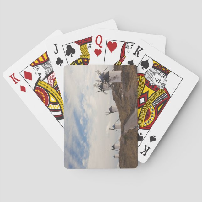 Consuegra, antike Windmühlen La Mancha Spielkarten (Rückseite)