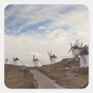 Consuegra, antike Windmühlen von La Mancha Quadratischer Aufkleber