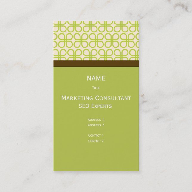 Consultant en marketing Carte de visite rétro (Devant)
