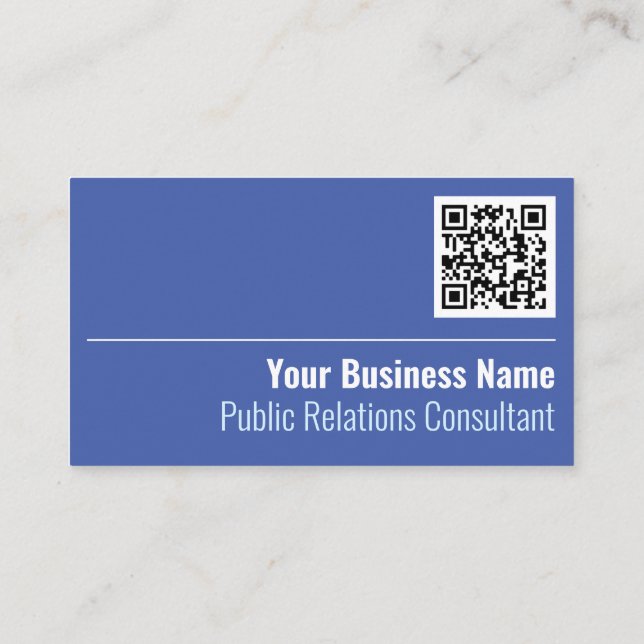 Consultant en relations publiques Code QR Carte de (Dos)
