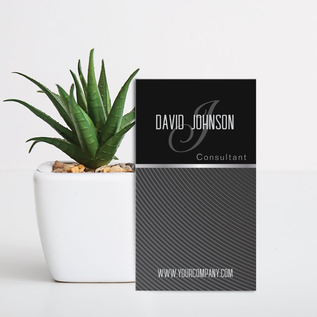 Consultant Large Monogram Wirbel Business Card Visitenkarte (Von Creator hochgeladen)