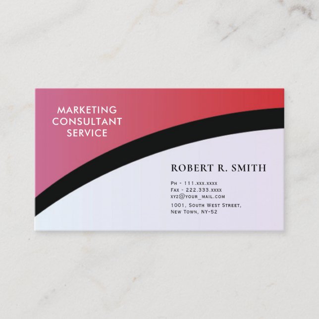 Consultant marketing Carte de visite blanc classiq (Devant)