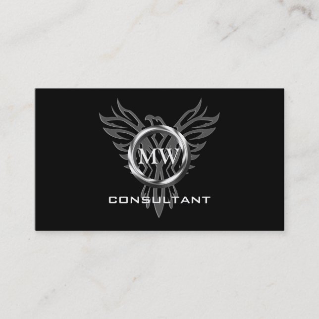 Consultant, Silver Ring, Stylized Phoenix Logo Visitenkarte (Vorderseite)