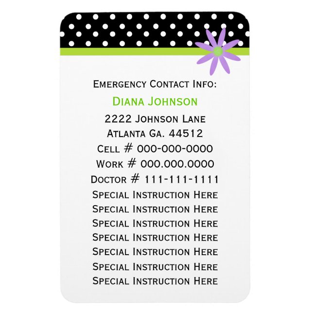 Contact d'urgence : Babysitter Premium Magnet (Vertical)