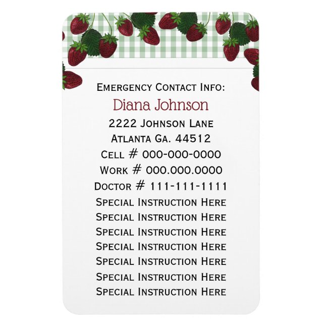 Contact d'urgence : Babysitter Premium Magnet (Vertical)