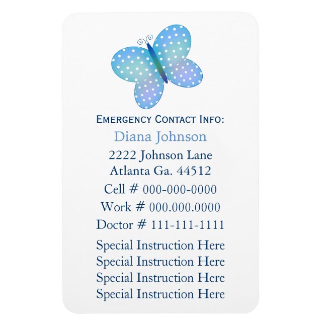 Contact d'urgence : Babysitter Premium Magnet (Vertical)