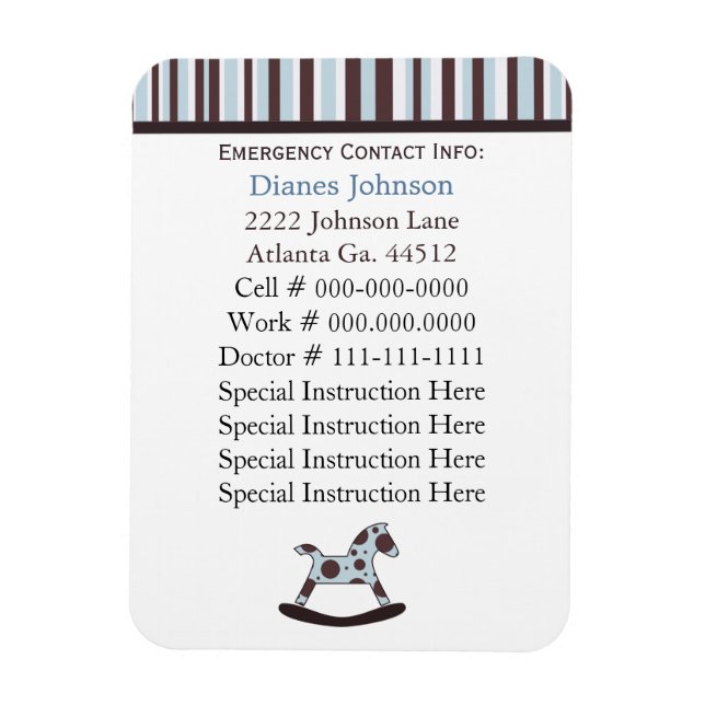 Contact d'urgence : Babysitter Premium Magnet (Vertical)