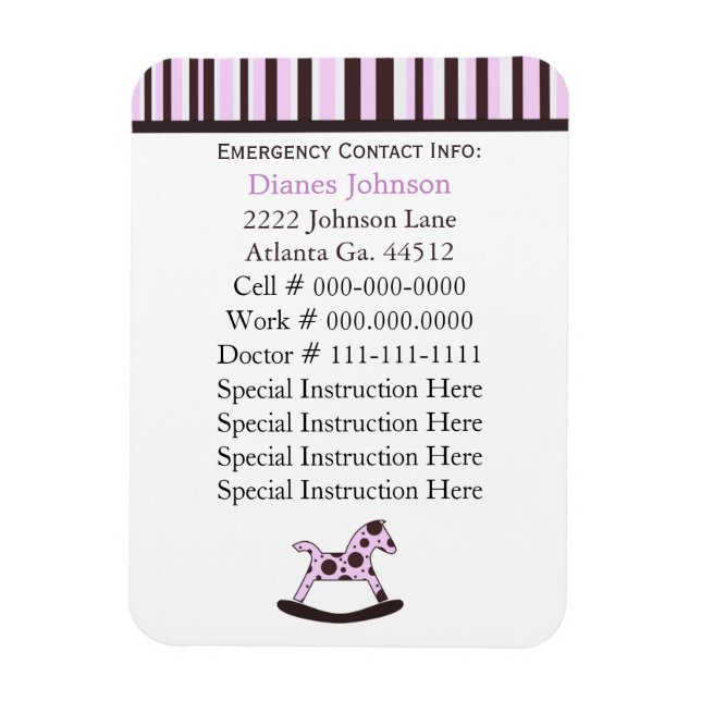 Contact d'urgence : Babysitter Premium Magnet (Vertical)