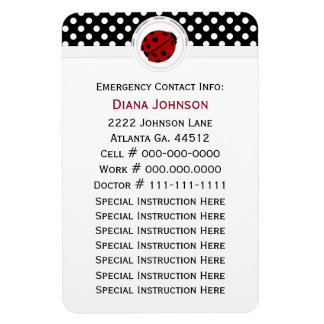 Contact d'urgence : Ladybug Et Polka Dot Magnet