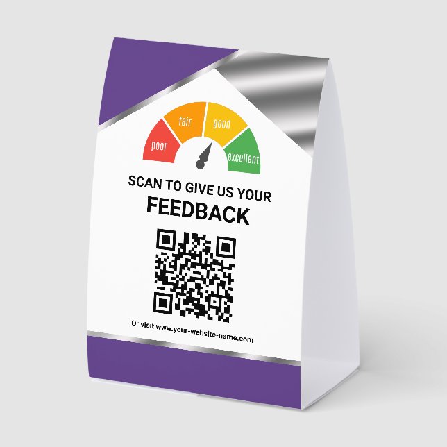 Contactless QR Code Customer Feedback Tischaufsteller (Vorderseite)