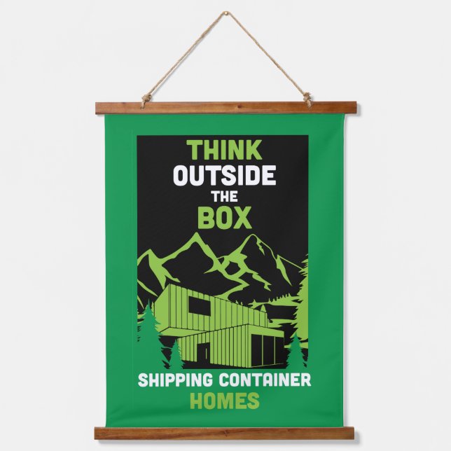 Container-Zuhause Wandteppich Mit Holzrahmen (Vorderseite)