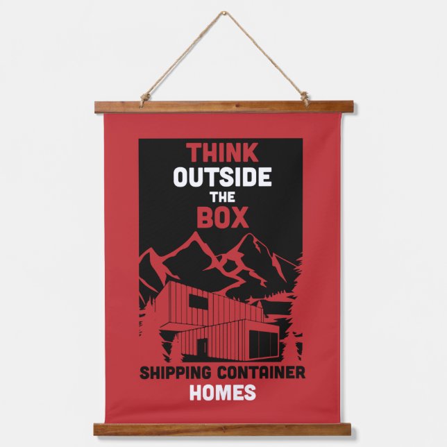 Container-Zuhause Wandteppich Mit Holzrahmen (Vorderseite)