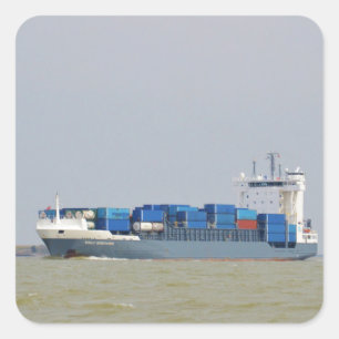 Containerschiff Emily Borchard Quadratischer Aufkleber