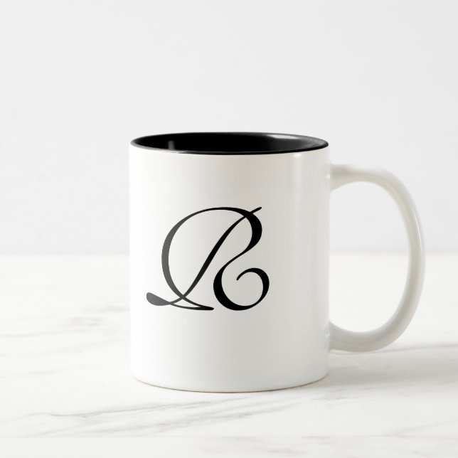 Conte de fées en Mug Monogrammé Noir (Droit)