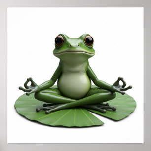 Contemplative Frog Graphic Poster