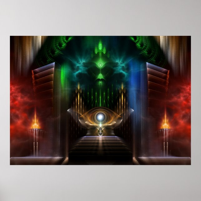 Contempler Oz Fractal Craquelure Poster mural (Devant)
