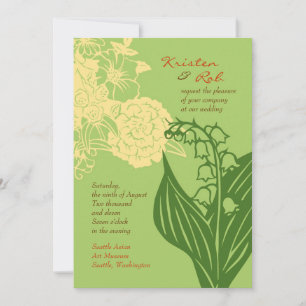 Contempo floral (Gurken / Creme) Einladung