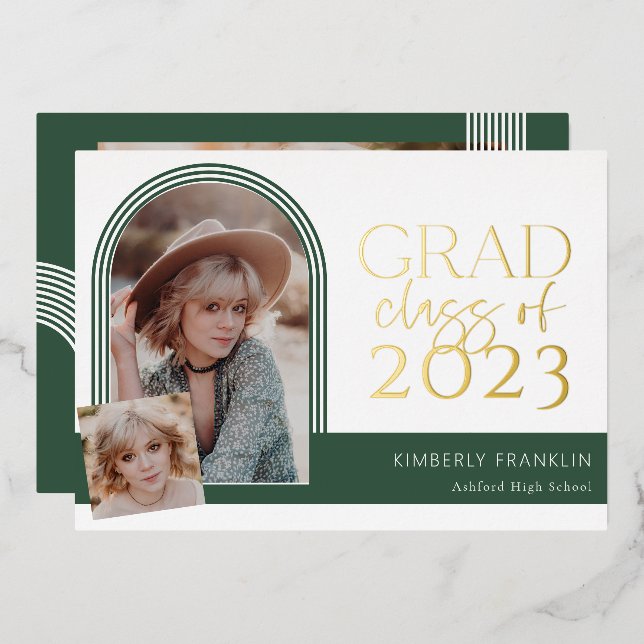 Contemporain Chic Graduation Foil Invitation (Recto/Verso)