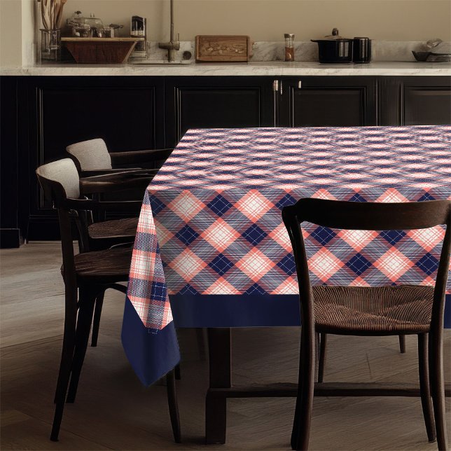 Contemporain Coral Navy nappe lisse et gras (Contemporary Coral Navy Tablecloth Sleek and Bold)