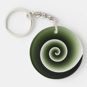 Contemporain Vert foncé élégant Twirl Motif