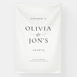 Contemporary Black and White Wedding Welcome Banner