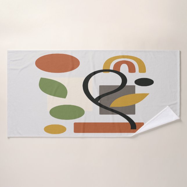 Contemporary Botanical Geometry Badehandtuch (Badehandtuch)