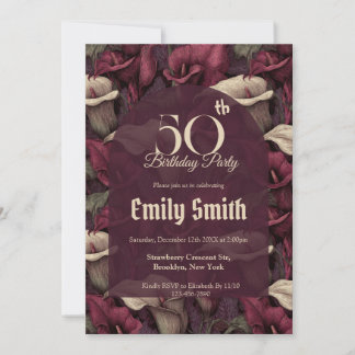 Contemporary Call Lilies Accent First Birthday Einladung