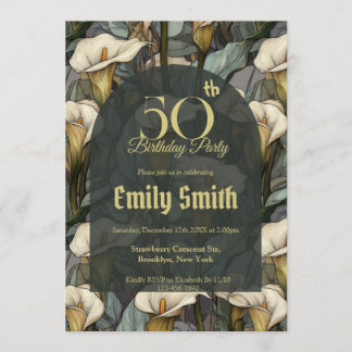 Contemporary Call Lilies Floral Girl Birthday  Einladung