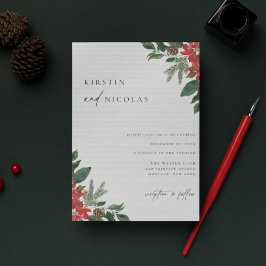 Contemporary Chic Winter Wedding Einladung