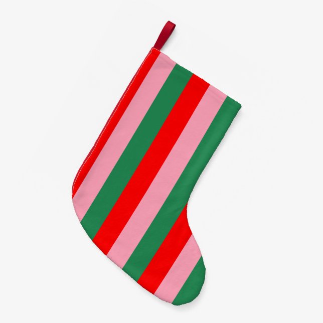 Contemporary Christmas Stripes  Kleiner Weihnachtsstrumpf (Vorderansicht (hängend))