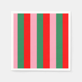 Contemporary Christmas Stripes  Serviette