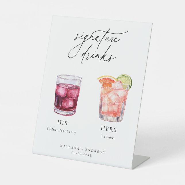 Contemporary Cocktails Signature Drinks Sockelschild (Vorderseite)
