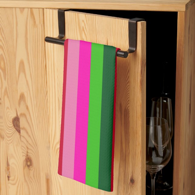 Contemporary Colors Christmas Stripes  Geschirrtuch (Drittel gefaltet)