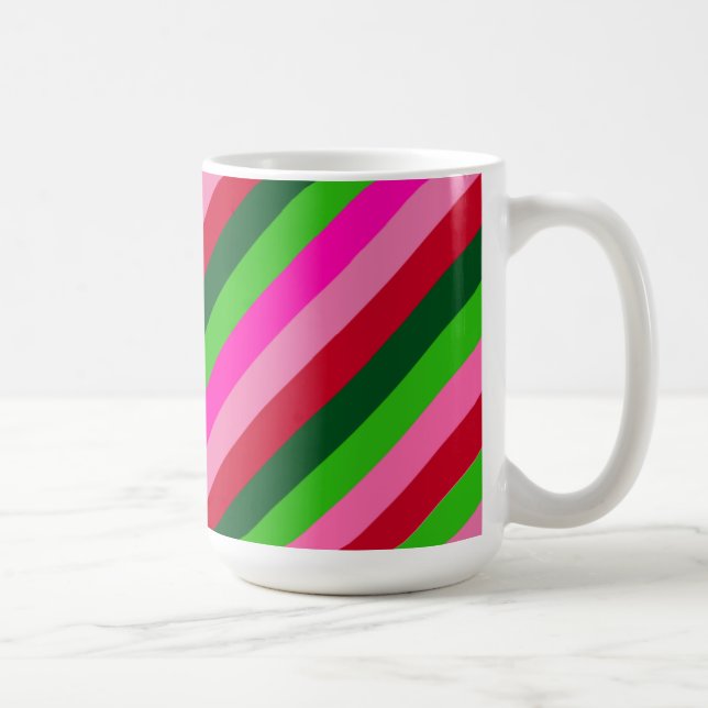 Contemporary Colors Christmas Stripes  Kaffeetasse (Rechts)