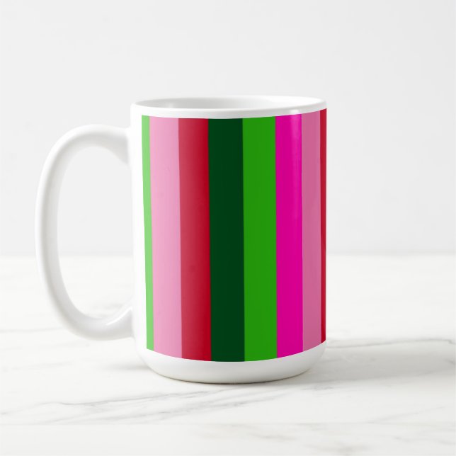 Contemporary Colors Christmas Stripes  Kaffeetasse (Links)