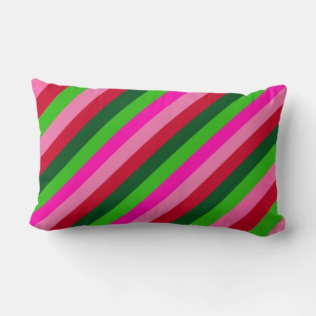 Contemporary Colors Christmas Stripes  Lendenkissen (Rückseite)