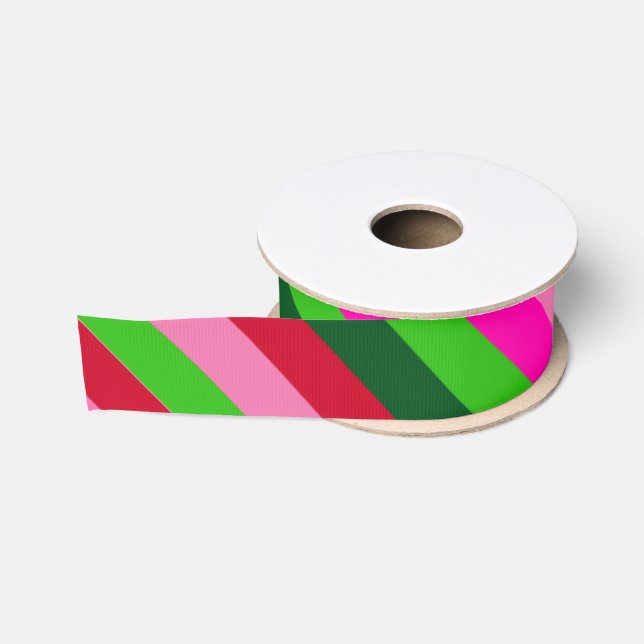 Contemporary Colors Christmas Stripes  Ripsband (Spule)