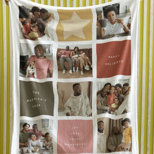 Contemporary Cube Foto Grid Weihnachten Fleecedecke (Von Creator hochgeladen)